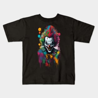 Evil demon clown from hell color blast Kids T-Shirt